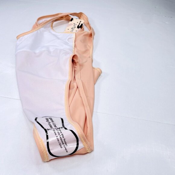 NWT Ravesuits SEND NUDES Womens Nude Low Back Hi Cut One Piece Swimsuit S / M - Picture 3 of 7